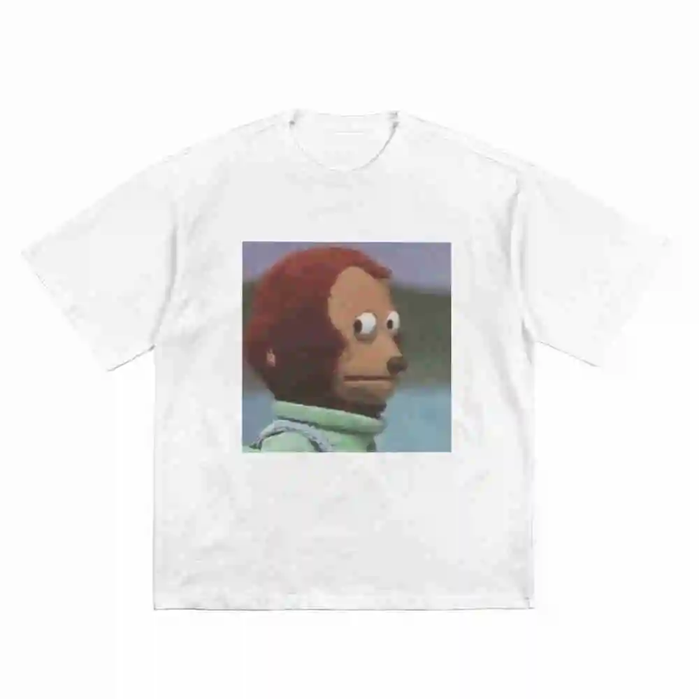 Monkey Puppet Meme Awkward Side Eye Short Sleeve Tee 100% Cotton T-Shirt