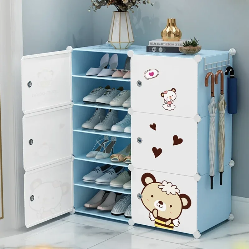 Simple shoe cabinet, indoor good-looking, large-capacity multi-layer shoe rack, dust-proof storage, artifact, rental house