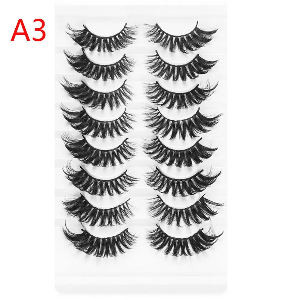 8 paar handgemaakte oogmake-up tools meerlaags effect lange natuurlijke valse wimpers volledig volume dikke wimperverlenging 3D nertsen