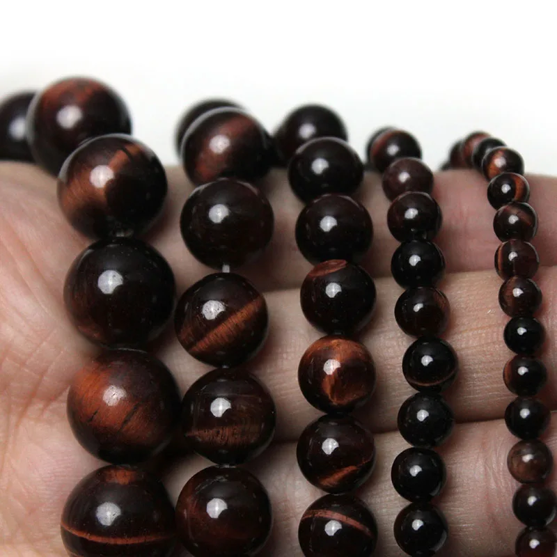 Wholesale AAA+ Quality Red Tiger Eye Natural Stone Round Loose Beads Strand For jewelry Making 4/6/8/10/12 mm DIY Bracelet 15\'\'