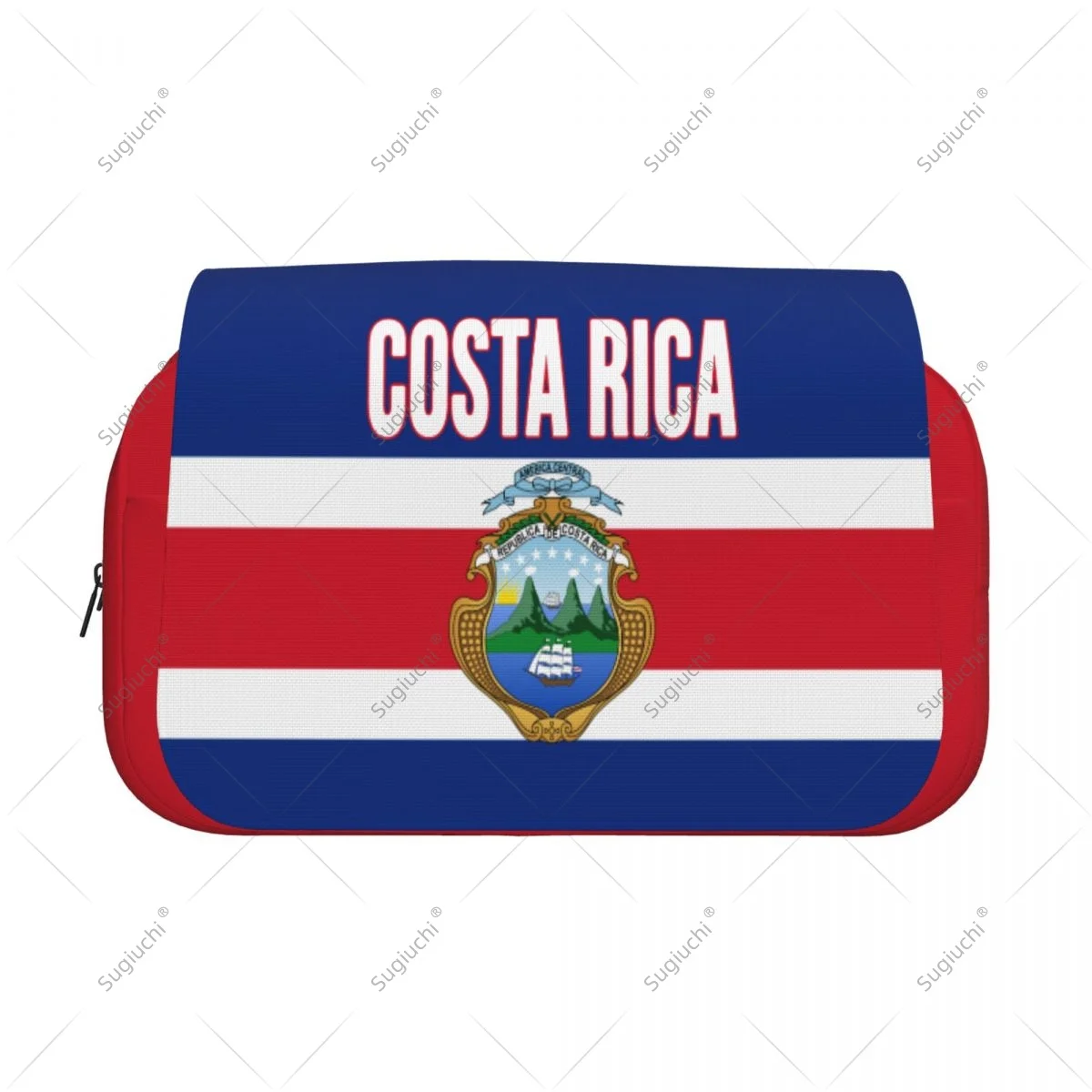 Pencil Case Scissors Bags 3D Costa Rica Flag Double-layer Oxford Cloth Stationery Storage Pen Box Case