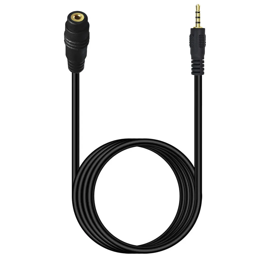 2.5mm Aux Cable  Double Angled Male to Female TRRS Stereo  Headphone Jack Gold Plated Connector Wire Cord Plug Cable 4 Pole