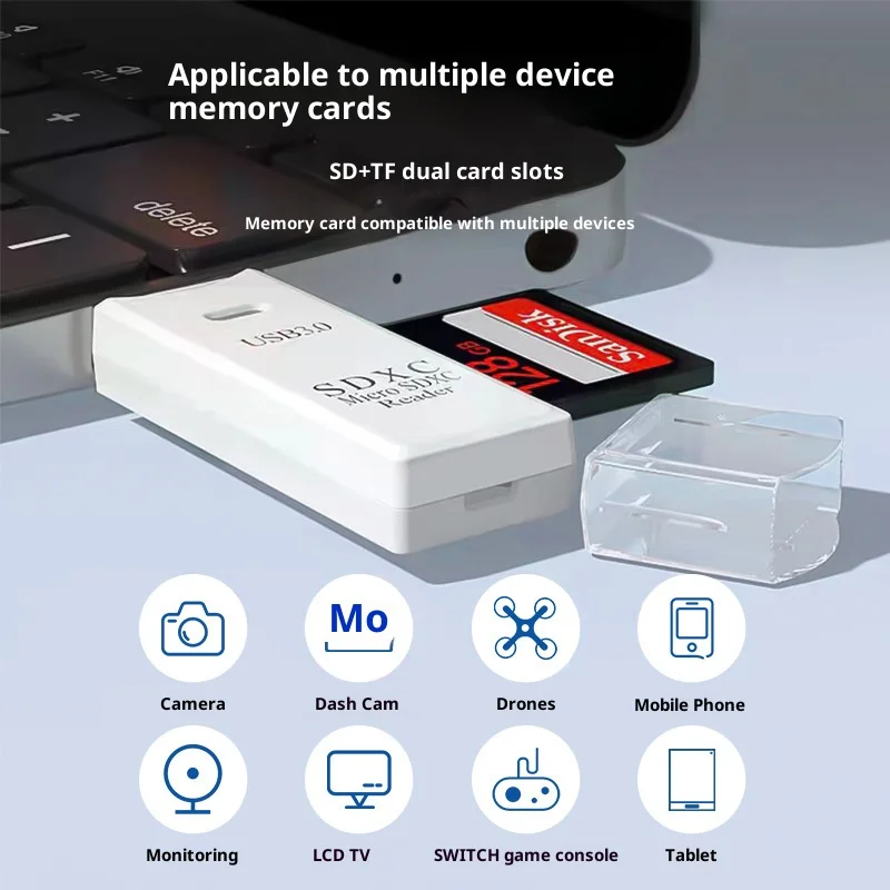 2-in-1 Multi Functional  USB 2.0 Card ReaderMicro SD TFMemoryCardReaderUSBFlashDrive CardreaderAdapter For PCLaptops Accessories