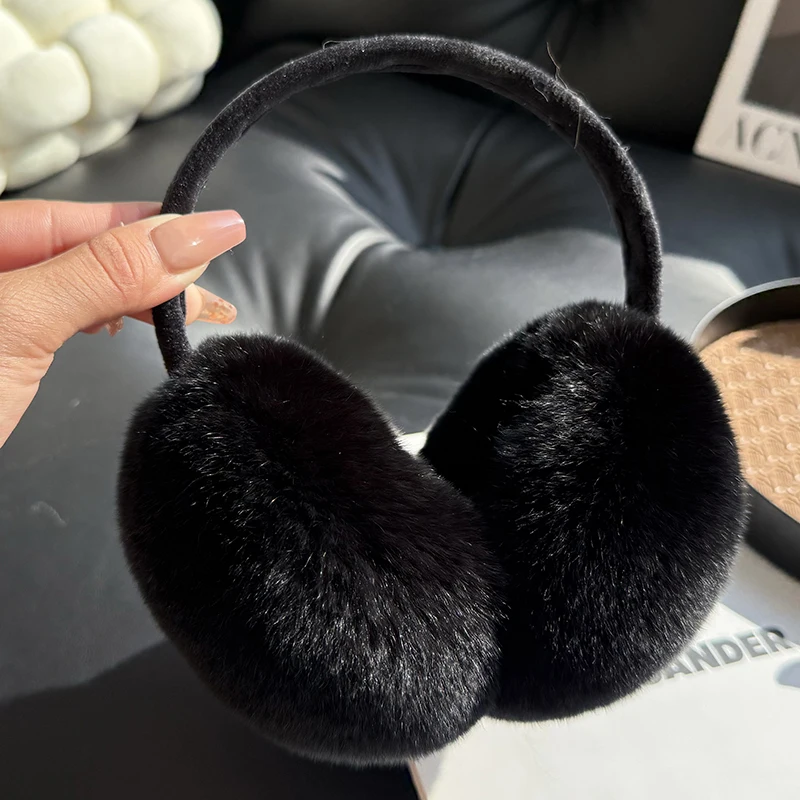 نمط جديد النساء 100% الطبيعية ريال ريكس الأرنب الفراء غطاء للأذنين الشتاء موضة الفتيات ريكس الأرنب الفراء غطاء للأذنين الروسية أفخم الفراء إيرفلاب #6