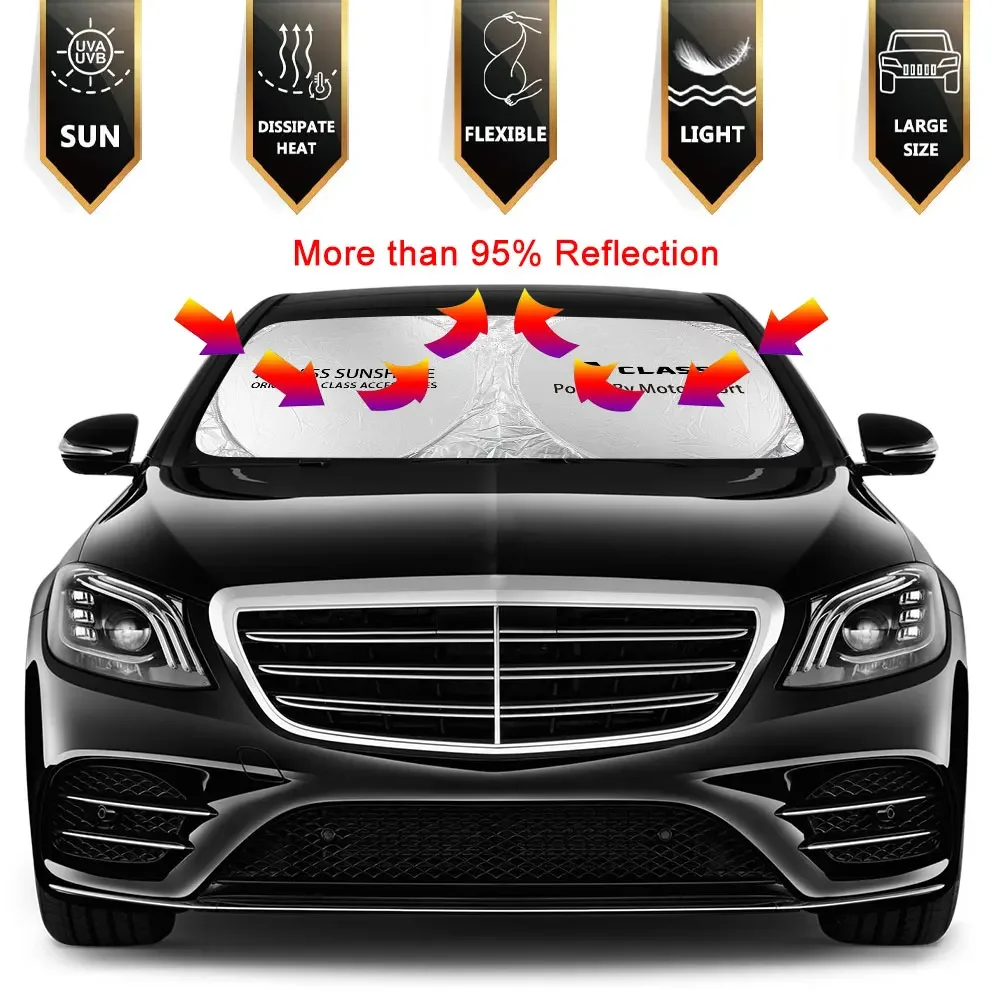 Car Windshield Sunshade Cover For Benz W124 W203 W204 A CLASS B CLASS C CLASS E CLASS S CLASS CLA CLS SL SLC SLK Auto Accessory