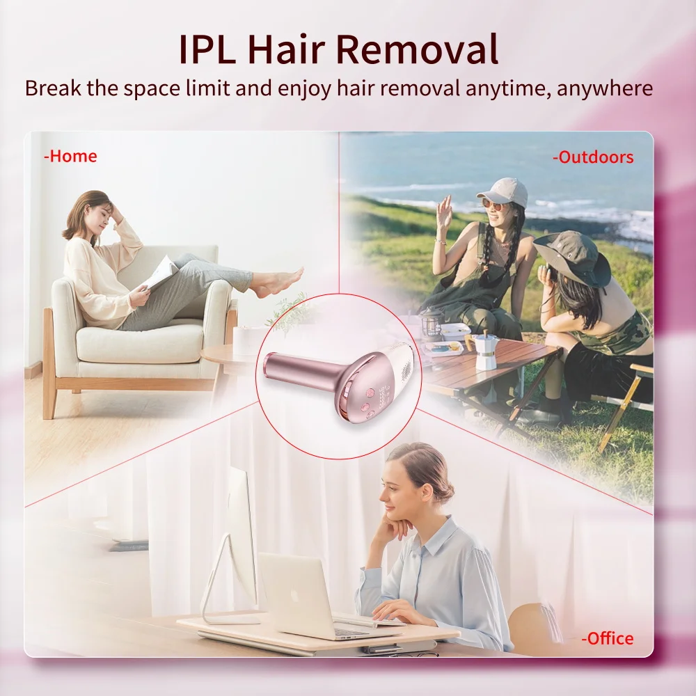 Máquina depiladora de hielo con batería inalámbrica recargable, dispositivo IPL portátil permanente para uso doméstico