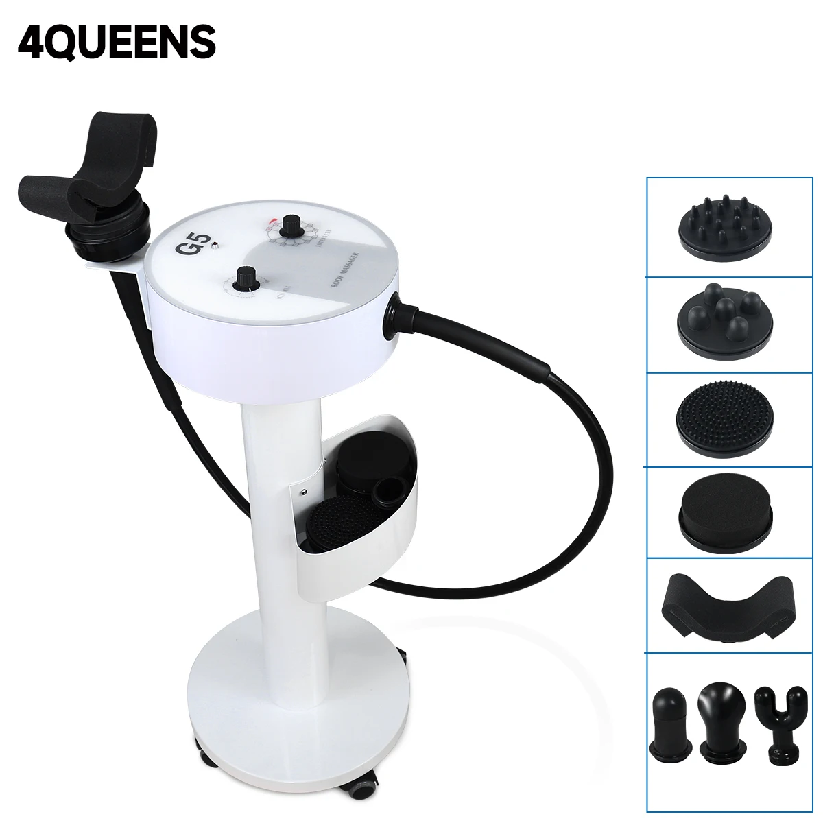 

4QUEENS Высокочастотный вибромассажер G5, аппарат для похудения, для удаления целлюлита, вибромассажер G5, спа-аппарат для коррекции фигуры, 8 предметов, аппарат для похудения