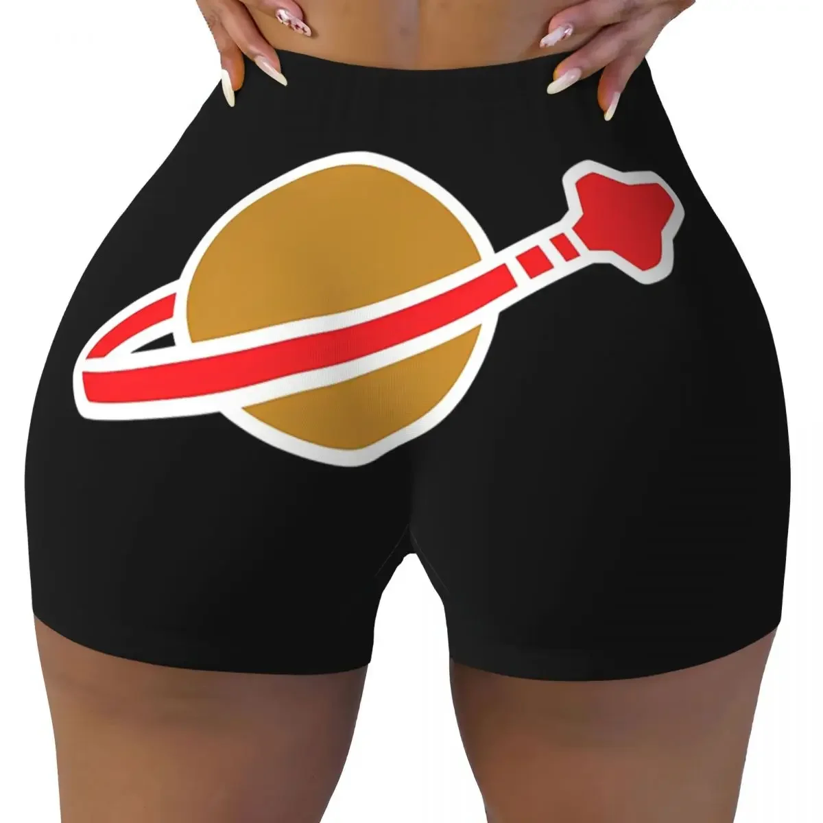 Custom Classic Space Logo Yoga Shorts Women Gym Workout Running Athletic Volleyball Biker Shorts
