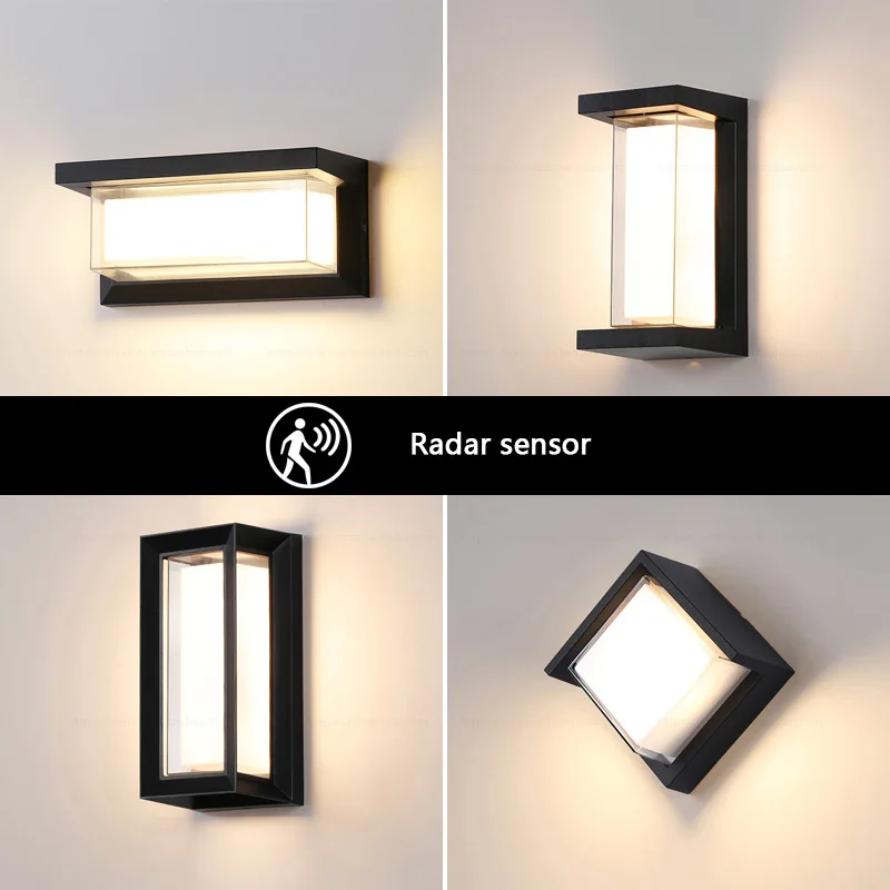 Imagem -02 - Lâmpada de Parede ao ar Livre à Prova Impermeável Água Led Radar Sensor Movimento Ac90260v Alumínio Jardim Varanda Luzes Lâmpada de Parede 18w 30