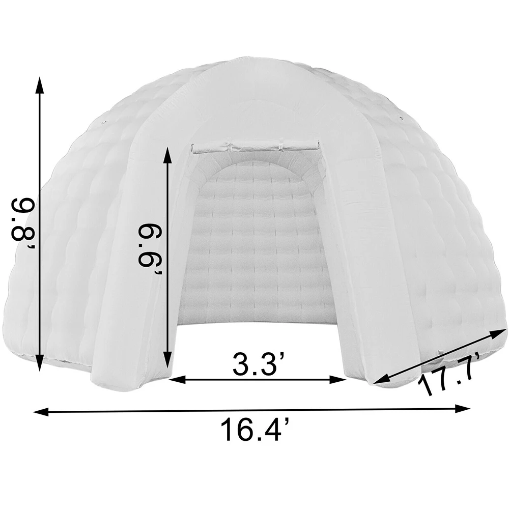 wholesale Portable LED Inflatable Igloo Dome Tent Inflatable Marquee Canopy Shelter with Air Blowerfor Exhibition Camping Party