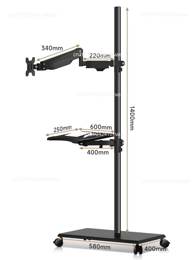 Support Screen Rotating Telescopic Cantilever Hanger,display Screen Floor-to-ceiling Shelf Movable Lifting Table