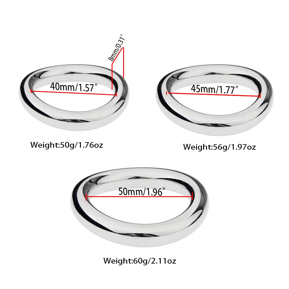 SM Stianless Steel Penis Ring 924 Curved Weight Locking Ring Penis Trainer Scrotum Ring Masturbation Adult Product for Men Gay