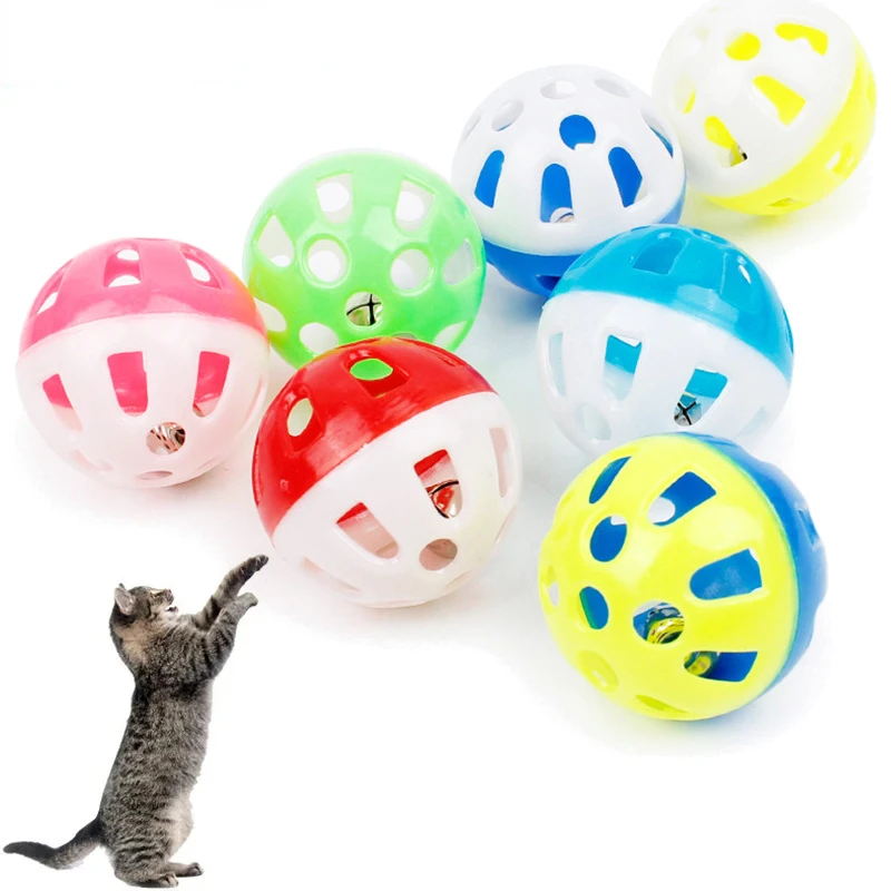 5/10pcs/lot 3.8cm Plastic Bell Ball Cat Toy Plastic Hollow Ball Cat Dog Toy Wholesale Pet Supplies