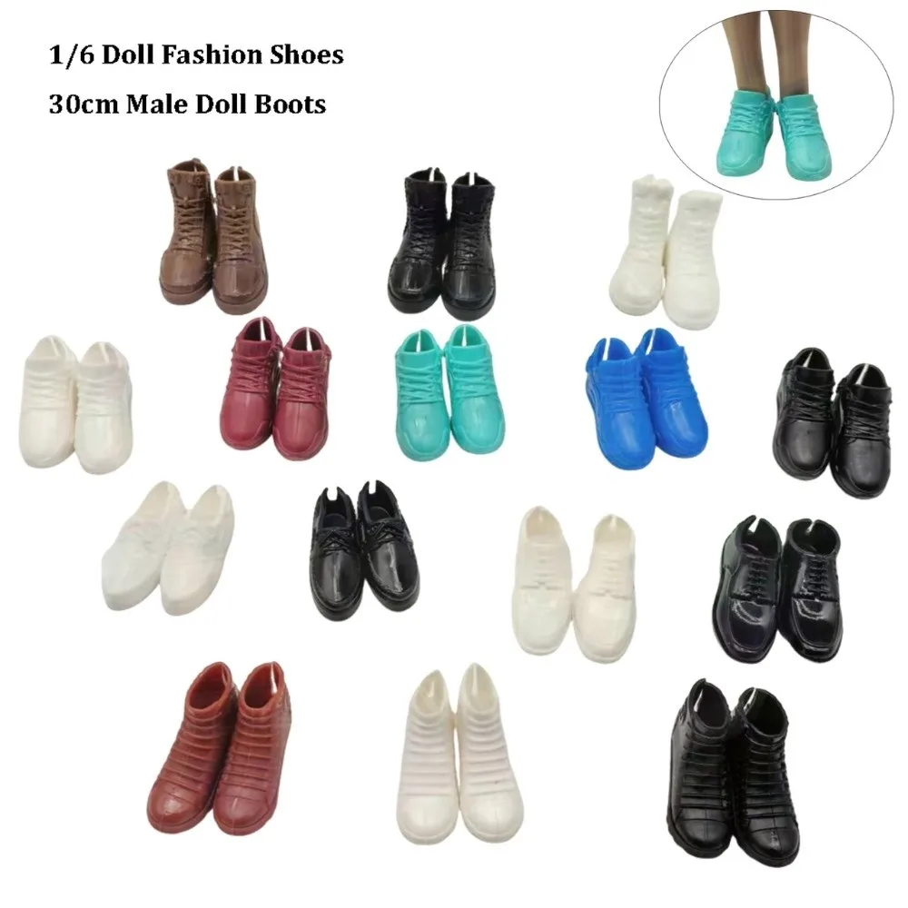 

New Fashion 1/6 Doll Shoes Plastic Multistyles Male Doll Boots Doll Casual Wear Shoes Fit Foot Length 2cm Dolls
