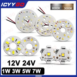 10 Uds DC12V DC24V lámpara cuentas bombilla LED 1W 3W 5W 7W brillo tablero de luz adecuado para bombillas Led Downlight soldadura cable de alimentación