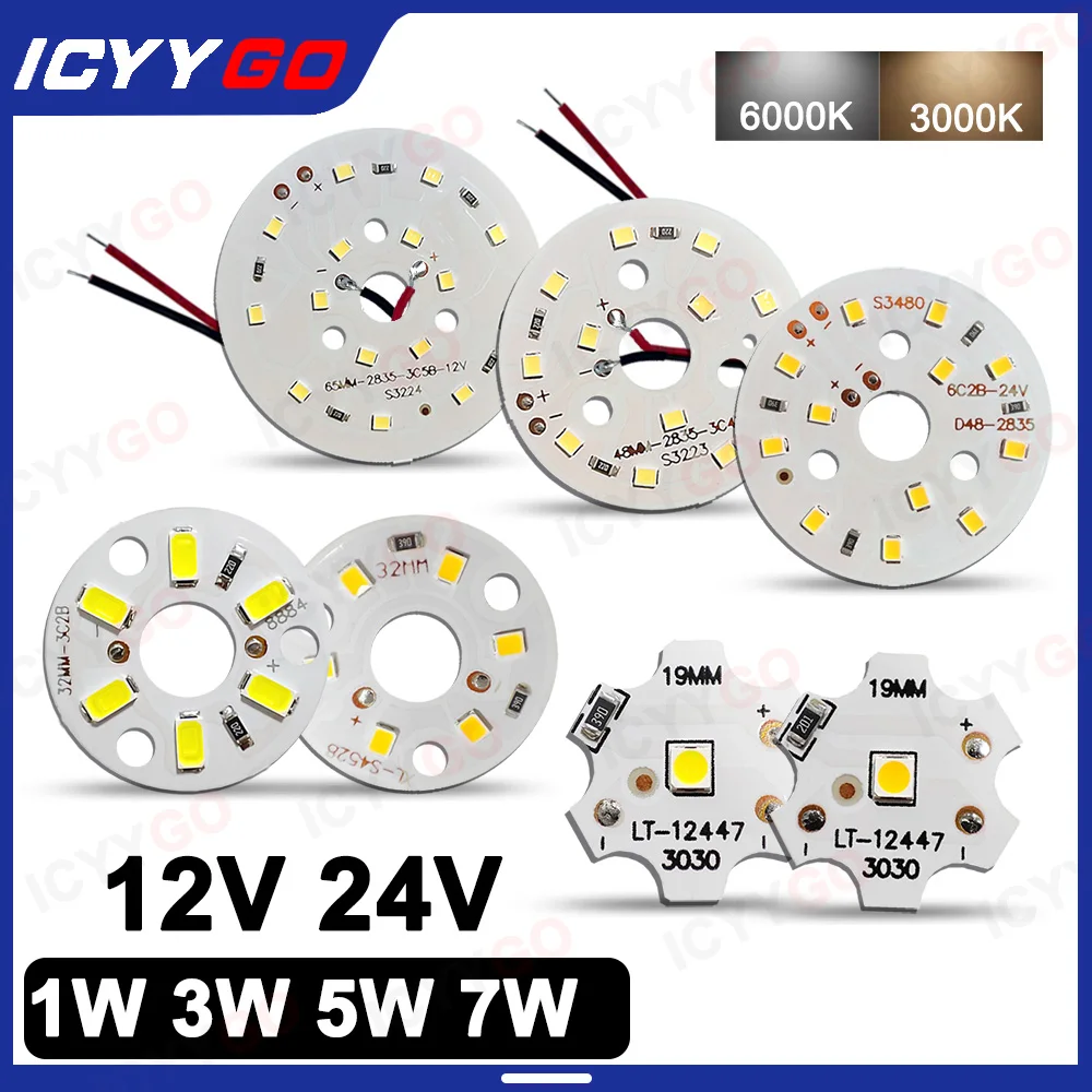 10 sztuk DC12V DC24V koraliki do lampy żarówka LED 1W 3W 5W 7W jasność tablica świetlna nadaje się do żarówek Led Downlight Led spawanie przewód zasilający