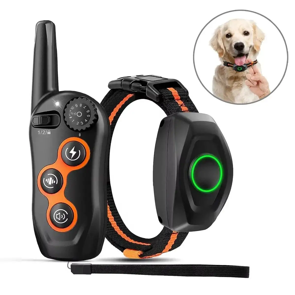 

600M Remote Training Collar for Dogs One-click Lock W/ 3 Bark Rechargeable Supplies Pet Dog Anti Modes Collar Electric Training