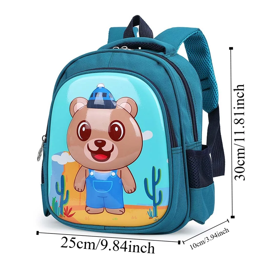 Engrossado dos desenhos animados animal mochila tigre oxford pano grande capacidade saco de escola leve coelho eva casca dura daypack