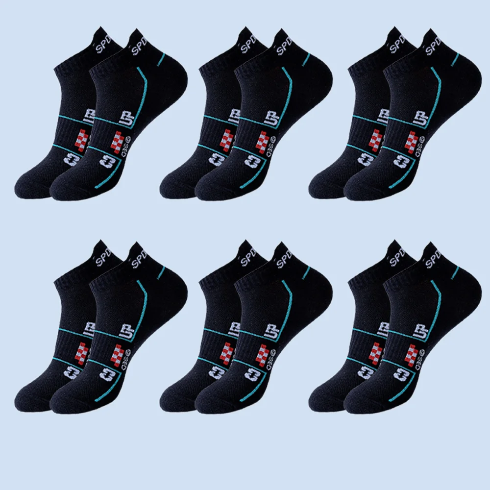 Calcetines deportivos finos para correr para hombre, medias de malla absorbentes del sudor y transpirables, de corte bajo, a la moda, 6 pares, novedad de verano, 2024