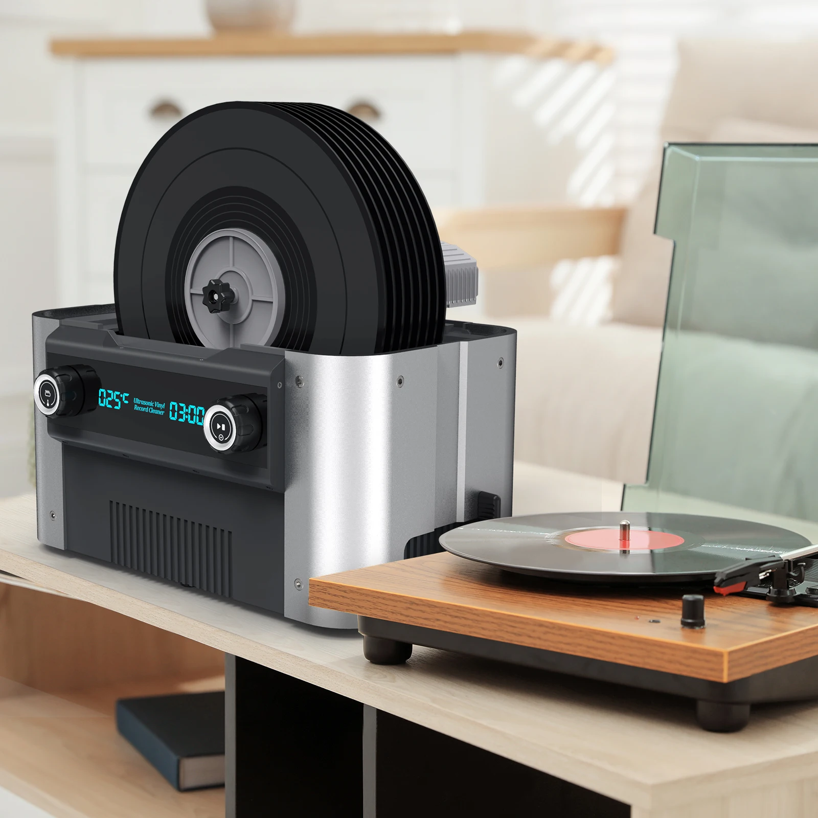 CE GS ETL Professional Ultrasonic Cleaning Machine CS6 High Frequency Auto Spin Drying Ultrasonic Vinyl Record Cleaner