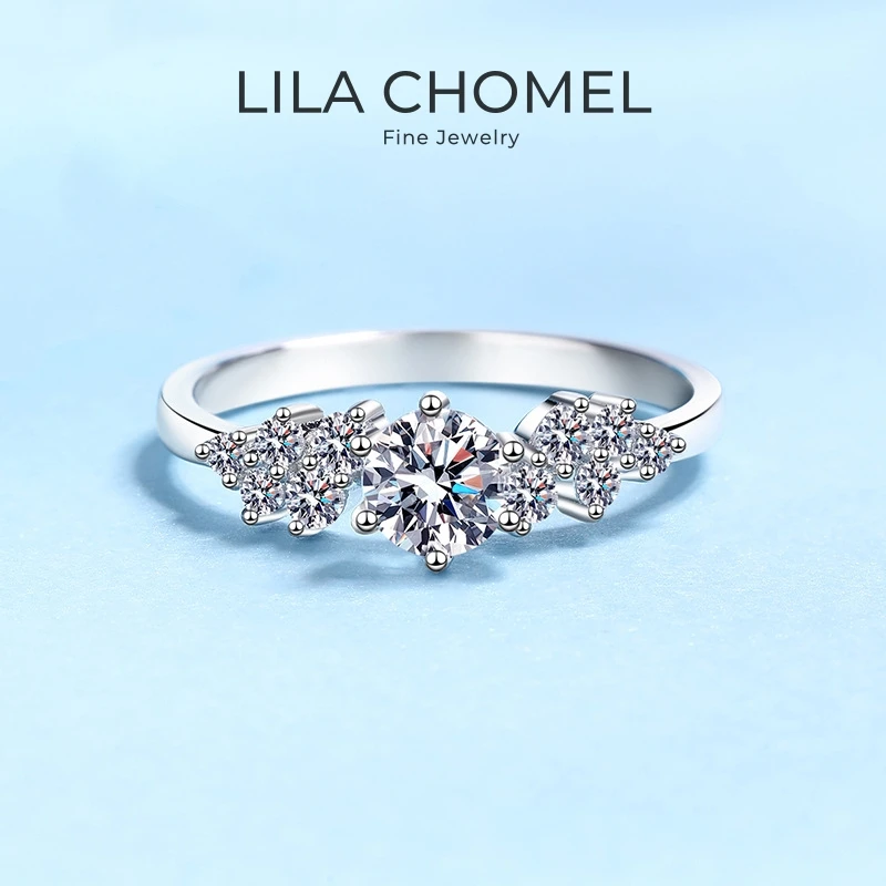 

Женское обручальное кольцо из белого золота 18 карат, 0,5 карата VVS, цвет D, муассанит, бриллиант, семейные рождественские кольца PT950, подарок на день рождения