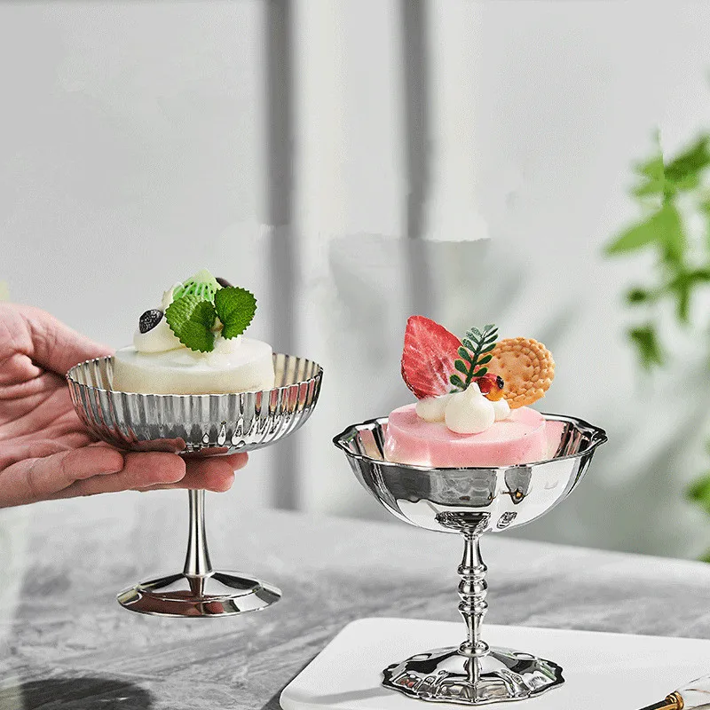 Anti-rust Stainless Steel Ice Cream Cup Smooth Surface Sorbet Bowl Pudding Dessert Bowl