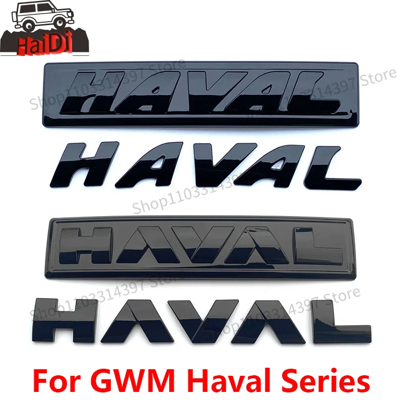 Car Black Logo Emblems For Great Wall Haval H6 PHEV Dargo Jolion H5 H9 F7\F7X Front Network Trunk Rear Sticker Body Decal 1pc