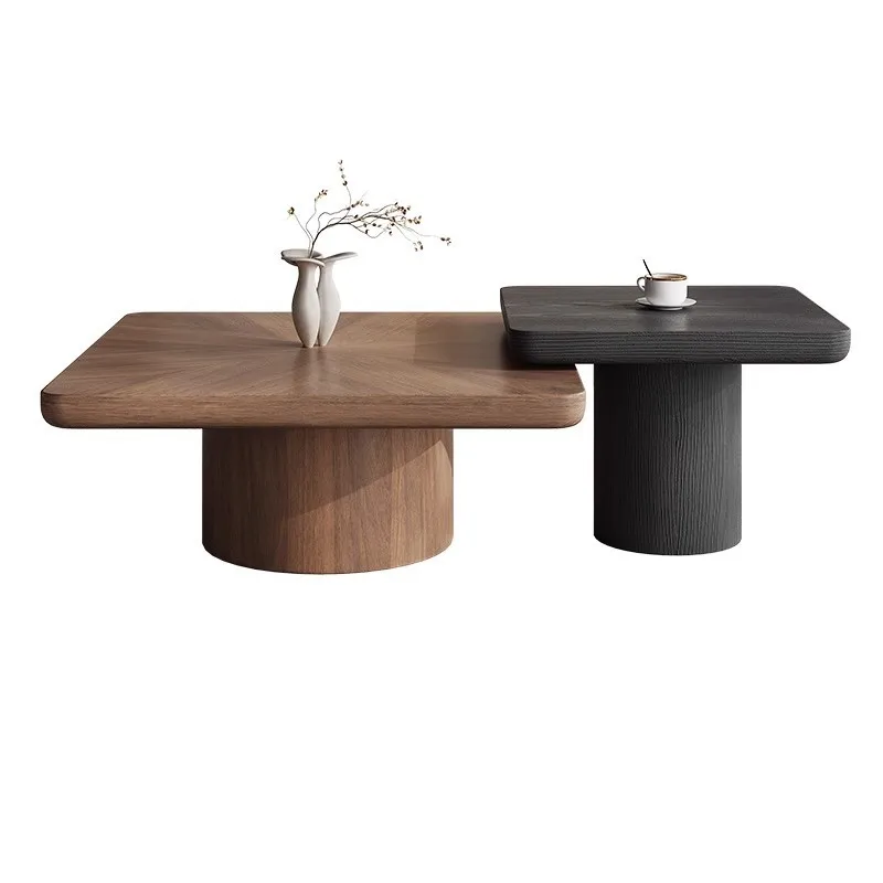 طاولة قهوة من الخشب الصلب لغرفة المعيشة الإيطالية، شقة صغيرة منزلية بتصميم إبداعي عتيق #4