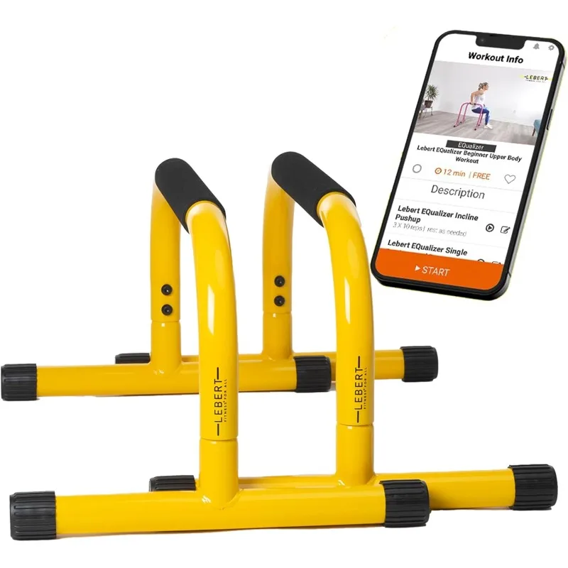 

Parallette Push Up Bars Dip Station Stand - Perfect for Home and Garage Gym Exercise Equipment - Gymnastics, Calisthenics