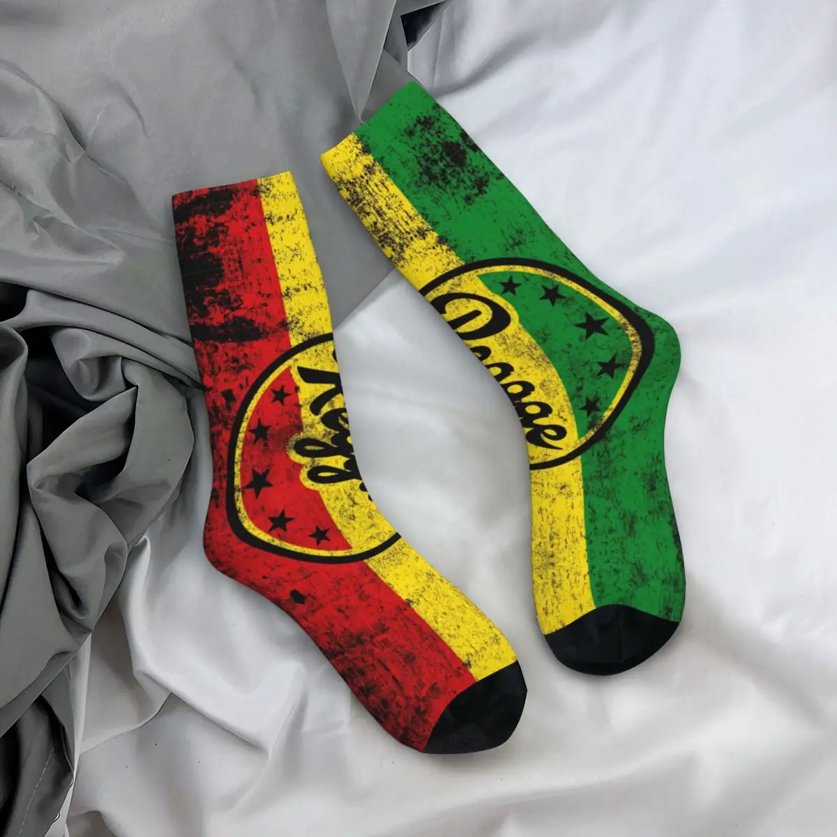 Calcetines de compresión con bandera Rastafari y Reggae, medias divertidas de colores, la mejor compra, novedad