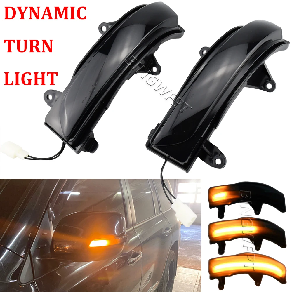 For Toyota Land Cruiser Prado FJ150 2010-2021 LED Dynamic Turn Signal Light Rear View Side Mirror Indicator Lamps