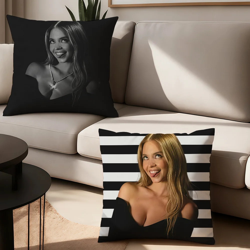 غطاء وسادة للممثل سيدني سويني وسائد مكتبية مناسبة لغطاء الوسادة المزخرف لغرفة نوم السيارة