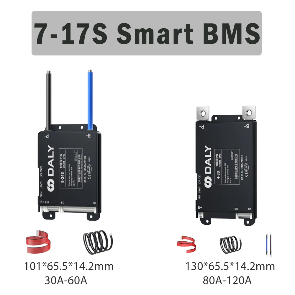 Daly Smart BMS 4S 6S 8S 12S 13S 14S 16S 17S 20S 24S Bluetooth BMS 30A 40A 60A 80A 100A 120A 150A 200A Lifepo4 Li-Ion LTO Batterij