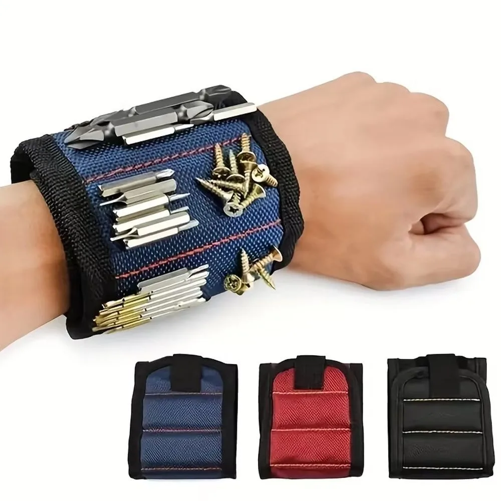 Starker magnetischer Armband-Werkzeughalter für Elektriker, Zimmermann, Nägel, Schrauben, Aufbewahrung, mehrere Taschen, Arbeit, Handgelenkschlaufe, Organizer, Neu