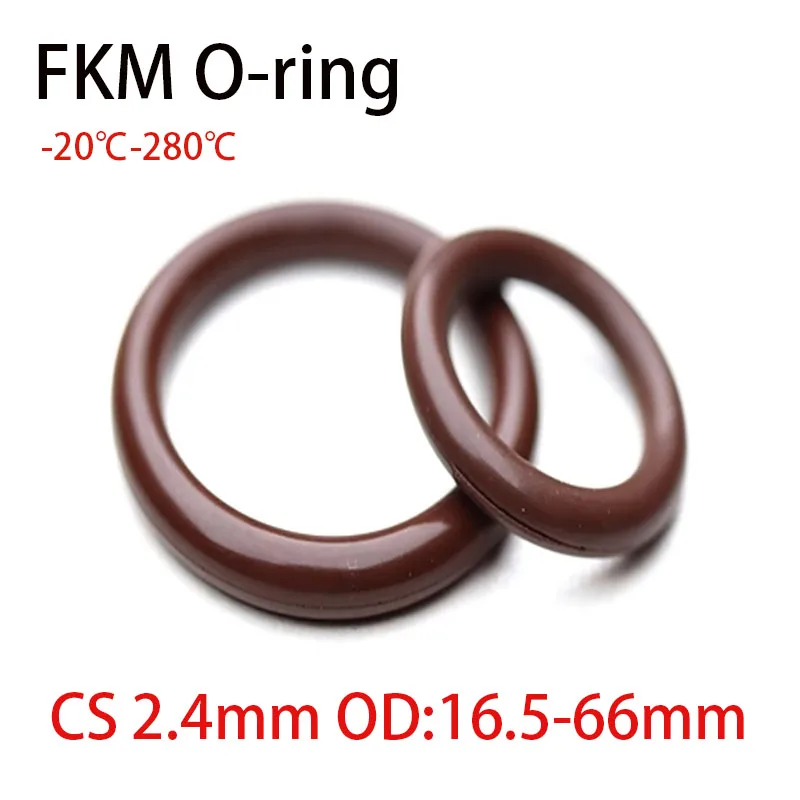 

CS 2.4mm Black/Brown Fluororubber O-ring Outer Diameter 16.5mm-66mm FKM O-ring Sealing Gasket Resistant To Oil High Temperature