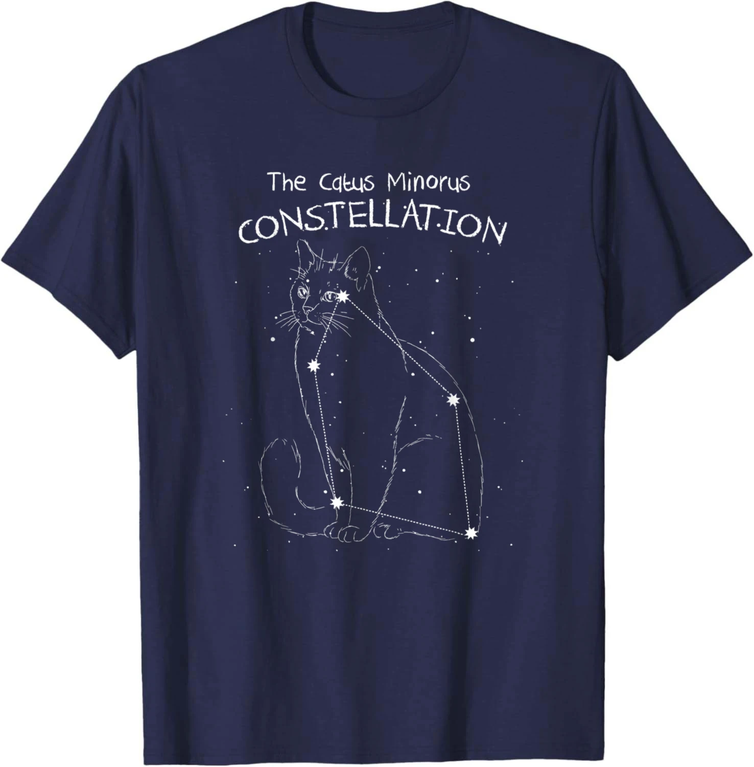 The Catus Minorus Constellation Astronomy T-Shirt Funny Cotton Casual Graphic T Shirts Short Sleeve Tee Camiseta Streetwear