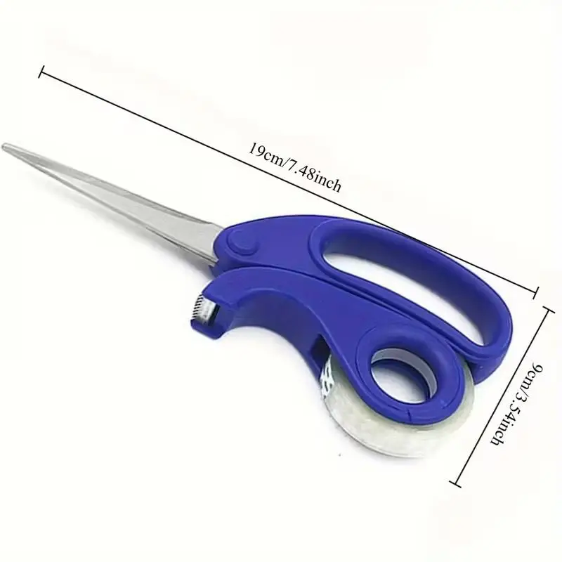 2 In 1 Scissors And Cutter With Tape Dispenser Multipurpose Paper Roll Cutter For Gift Wrapping Office Use