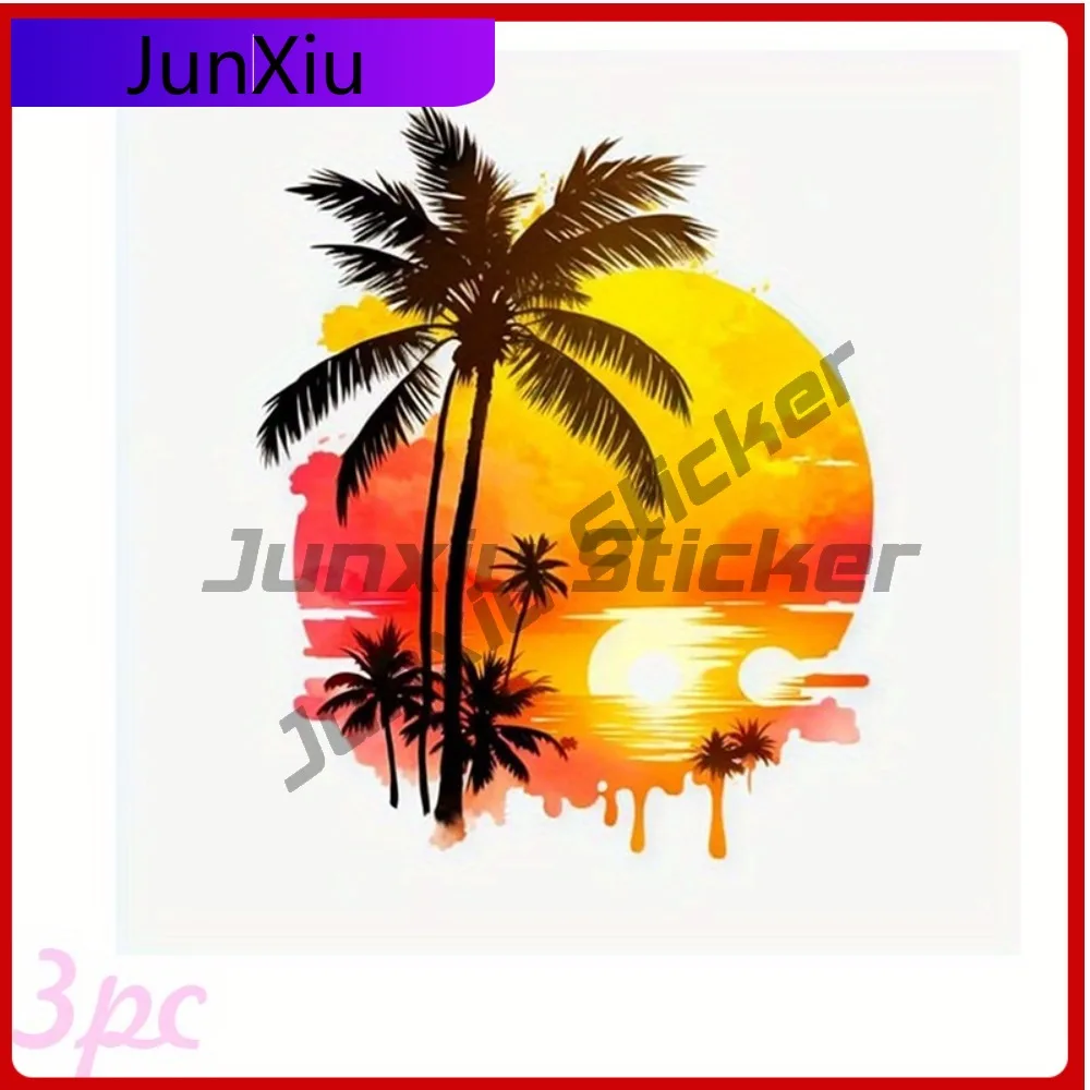 

Palm Tree Sunset Stickers DIY Decals Suitable for Multi-Color Durable Vintage Car Laptop