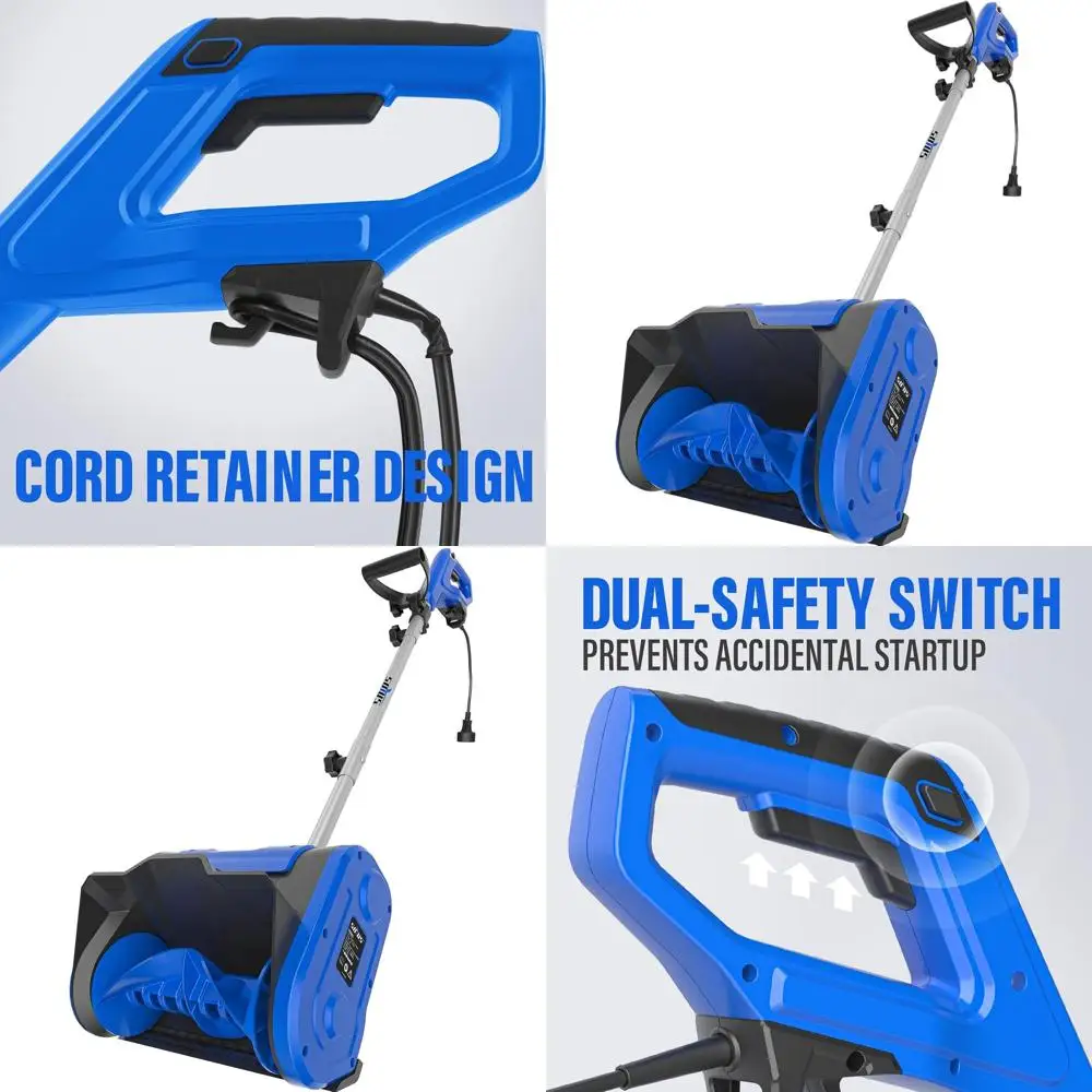 

10 Amp 11-Inch Electric Snow Shovel for Driveway, 300lbs/Min Snow Removal with Adjustable Handle