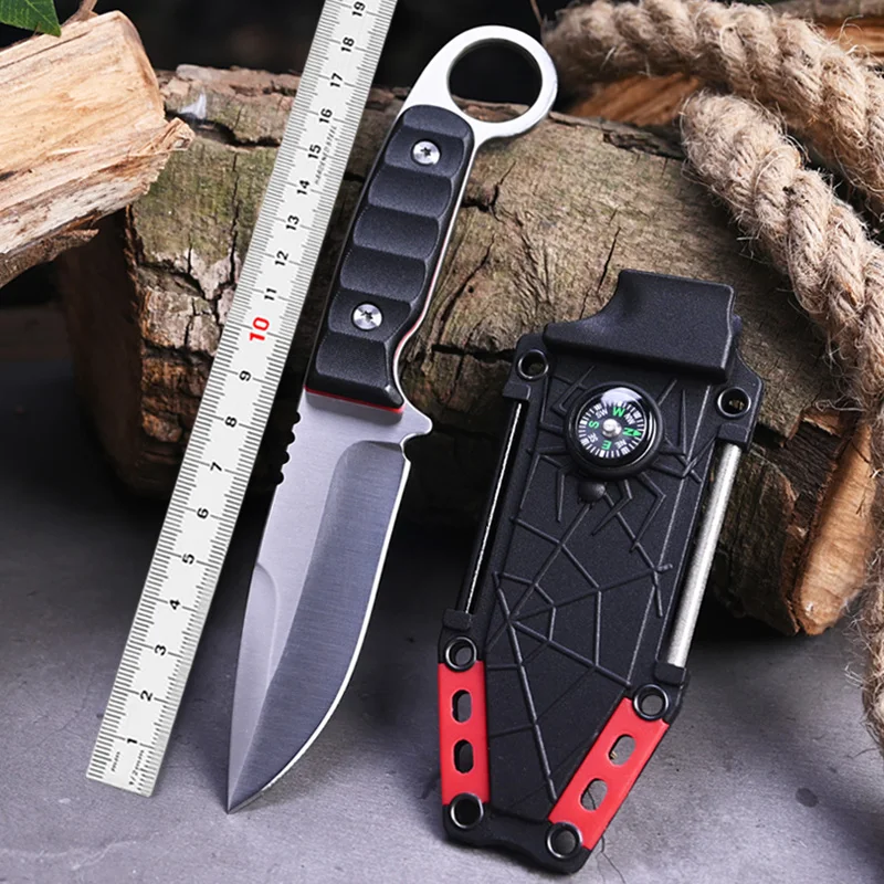 Wilderness exploration Self Defense High hardness Straight knife Outdoor Fishing Fixed Blade Hunting Knife Multifunction Tools