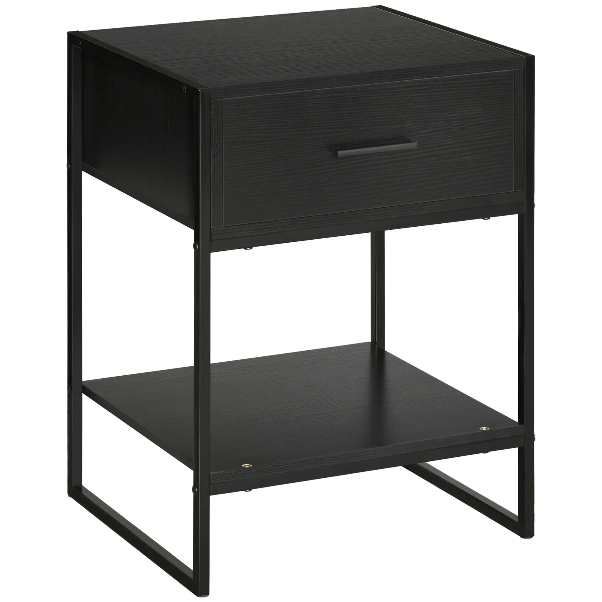 HOMCOM Mesita de Noche con 1 Cajón Estante Inferior para Dormitorio 45x40x60 cm