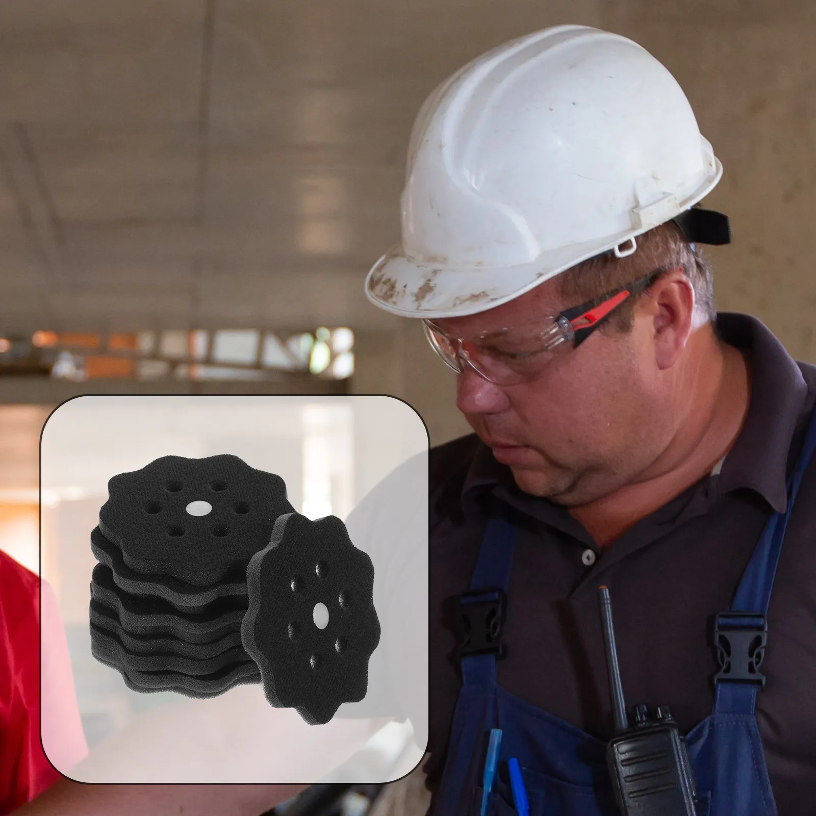 

10Pcs Safety Liner Premium Sponge Bump Cap Insert for Construction Outdoor Work Rail Transit Workshop Sweat Absorbing