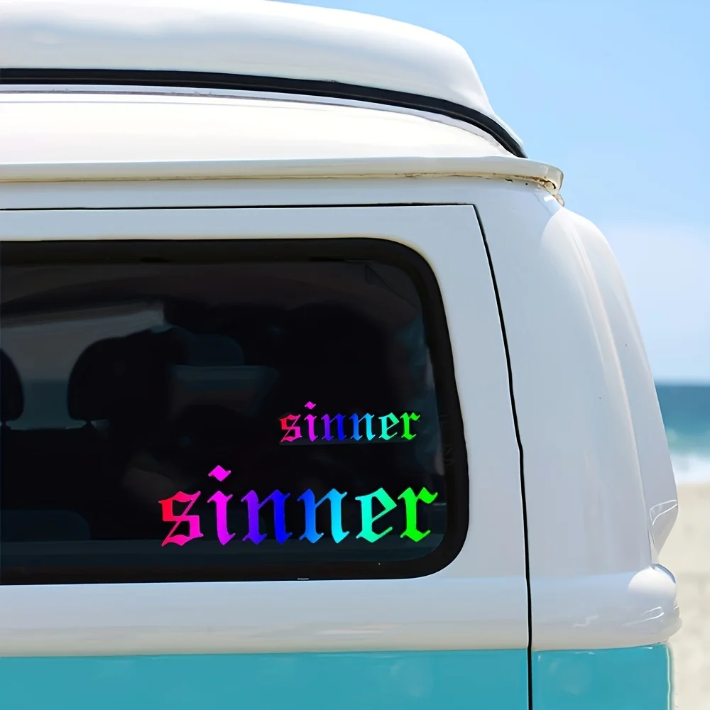 Sinner Sticker Funny Quote Vinyl Decal Waterproof Car Window Motorcycle Helmet Laptop Dark Style Decor