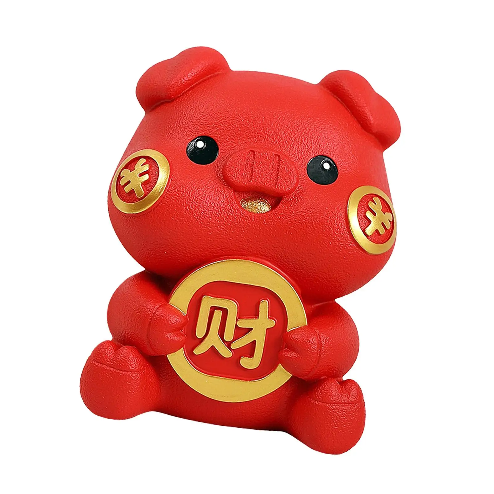Pig Figurine Cute Piggy Bank Lovely Collectible Statue Home Decoration Resin Canister