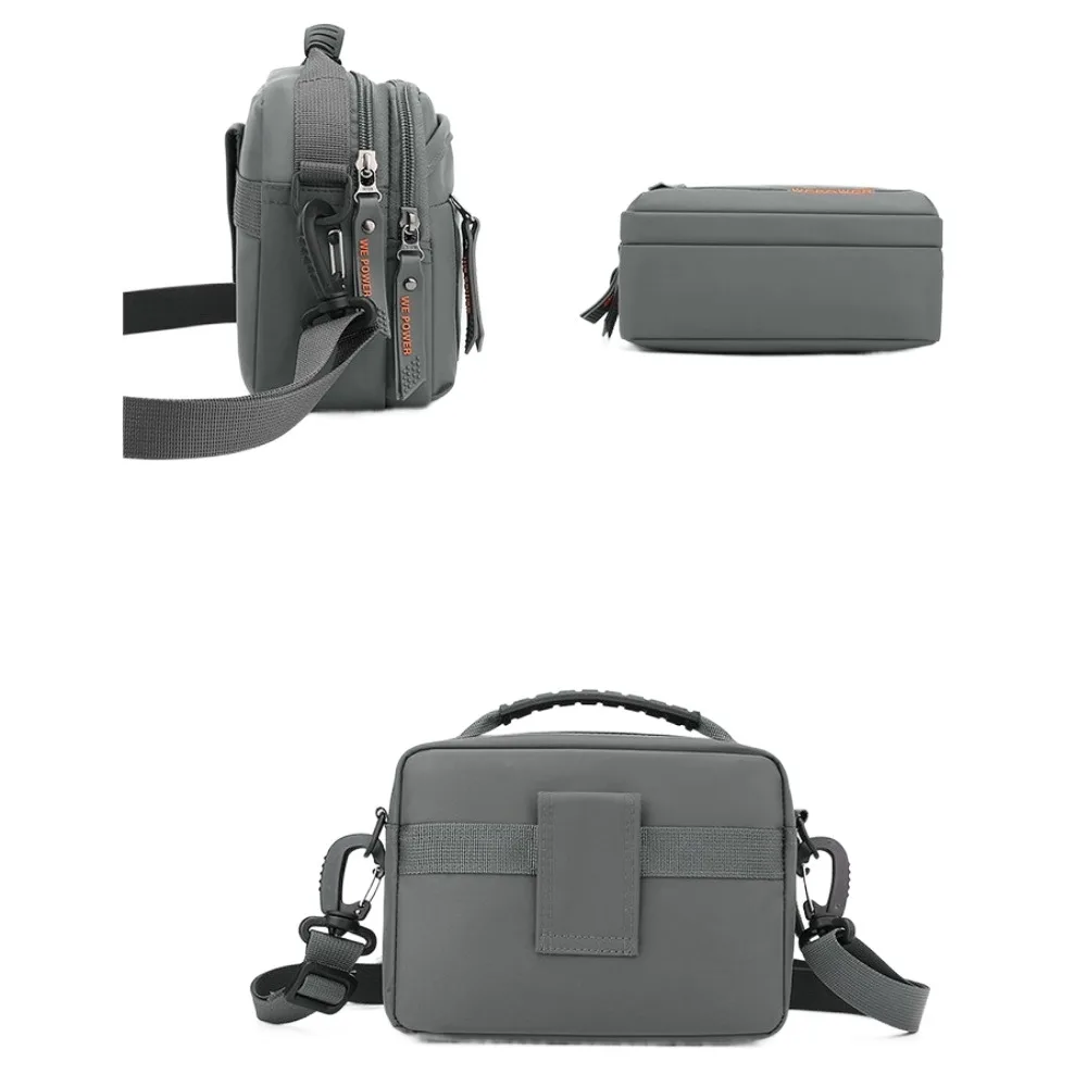 Multi-pockets Men's Shoulder Bag Multifunctional Large Capacity Business Crossbody Bag Adjustable Solid Color Nylon Waist Bag
