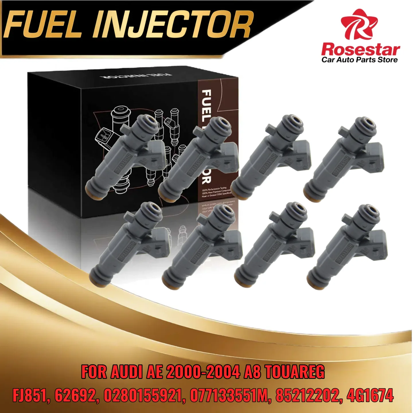 

For Audi A6 Quattro A8 Quattro For Volkswagen Touareg 4 2L V8 Fuel Injectors 8PCS 077133551M 85212202