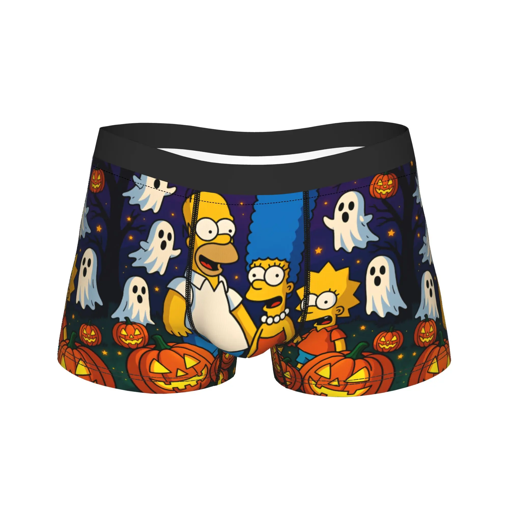 S-Simpsons Halloween Pumpkins Ghosts Family Underwear Funny Panties Printed Shorts Briefs For Men 3D Pouch Plus Size Boxershorts