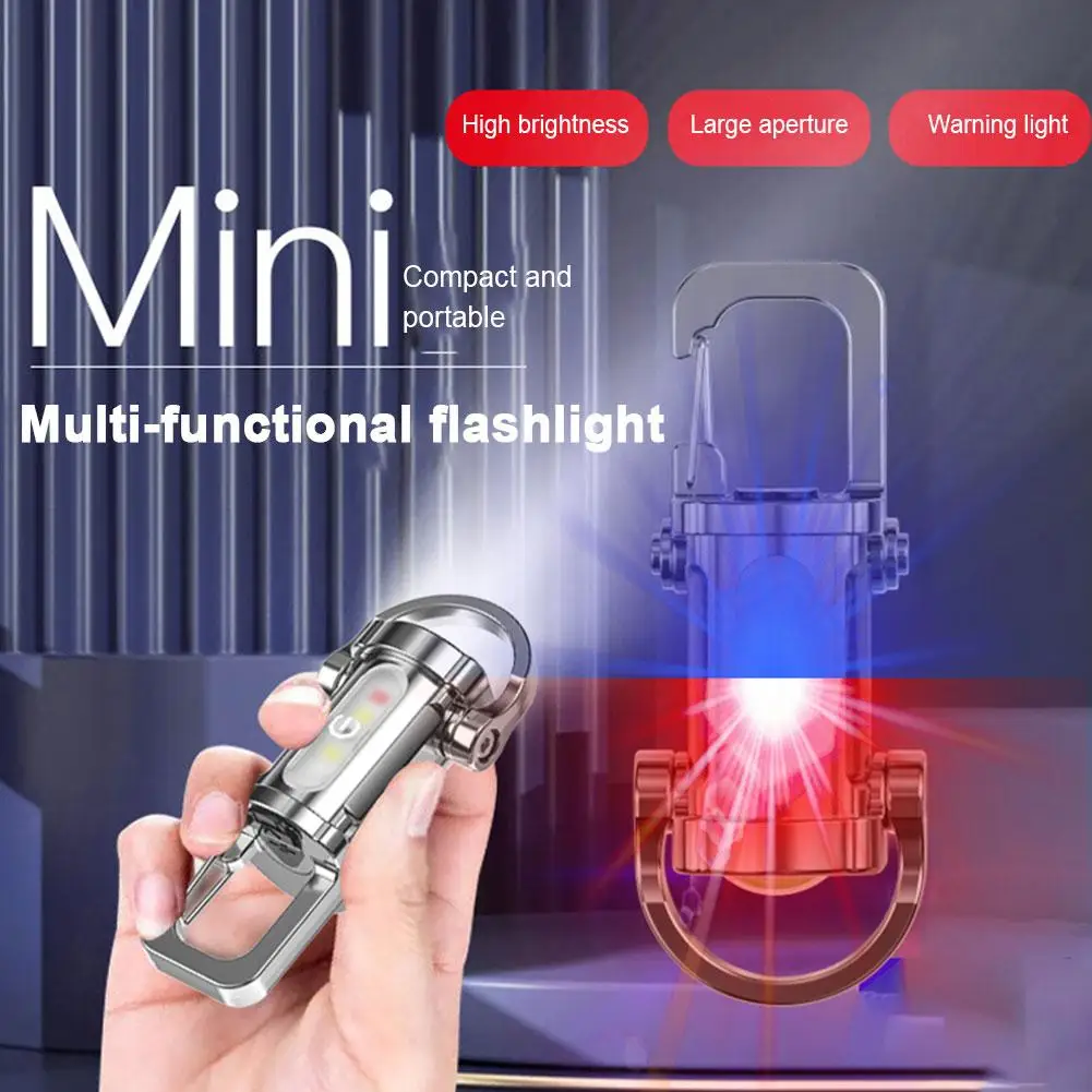 

LED Keychain Flashlight Multifunctional COB Work Light Keyring Practical Inspection Light Key Chain For Outdoor Activities