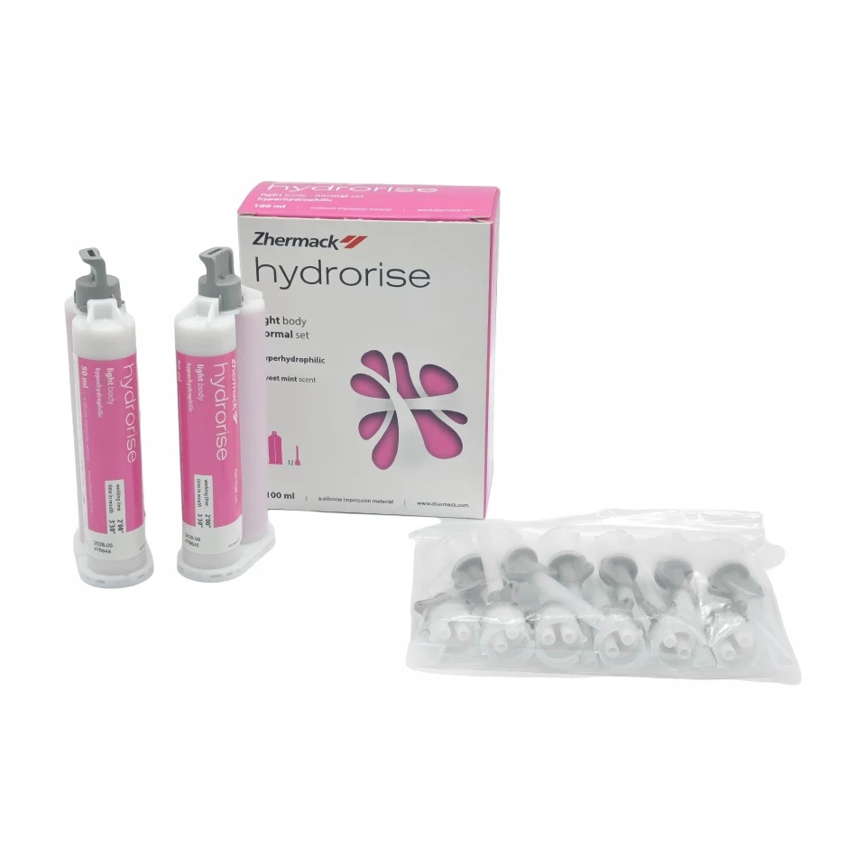 Zhermack Hydrorise Light Body Dental Impression Silicone Normal Set Premium Hyperhydrophilic Formula For Crown And Bridge Work