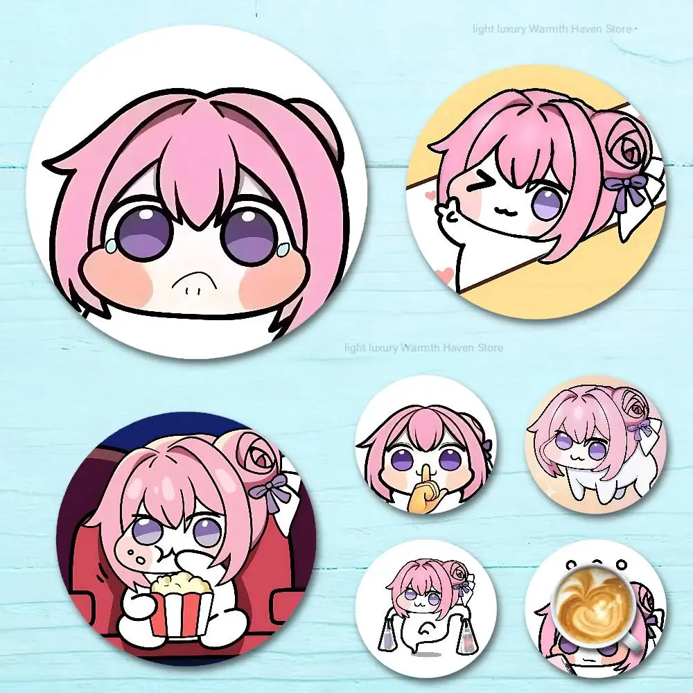 

D-Dorothys Cute D-Doro Round Wooden Coasters For Cute Design Suitable for Drinks Tea,Coffee Home Perfect Gift